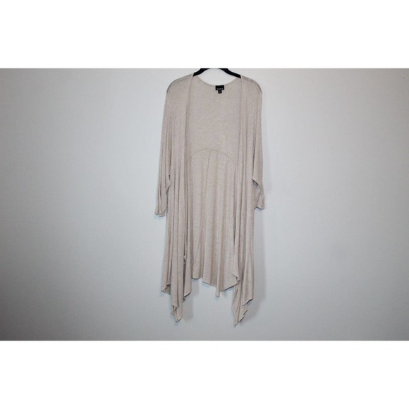 Torrid Sharkbite Duster Open Front Drape Cardigan Beige Plus Size 3 3X H14635 - Picture 2 of 12